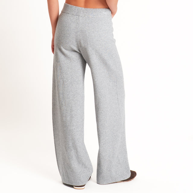 Zeroassoluto-Pantalone in maglia elastico in vita - perla