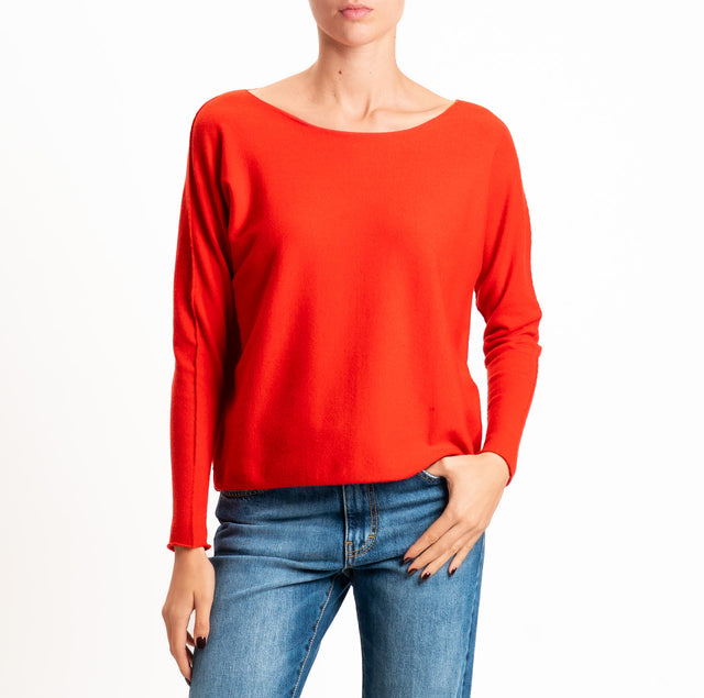 Zeroassoluto-Maglia girocollo a scatola - rosso