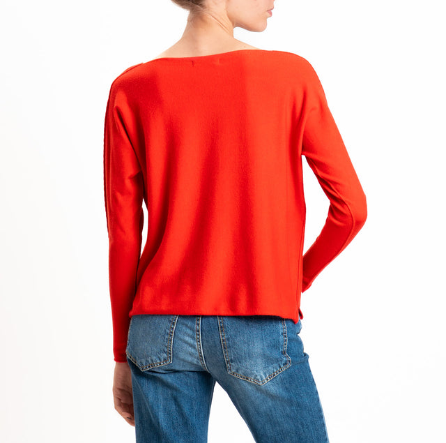 Zeroassoluto-Maglia girocollo a scatola - rosso