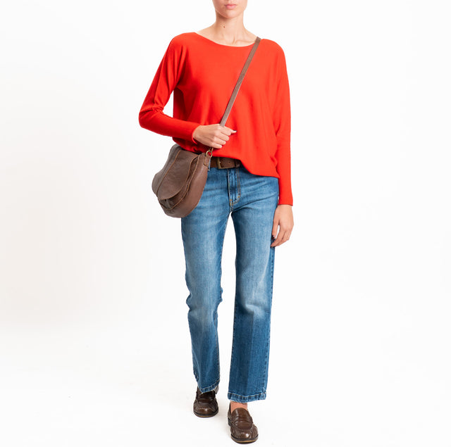 Zeroassoluto-Maglia girocollo a scatola - rosso