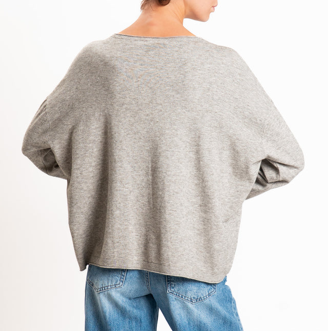 Zeroassoluto-Maglia girocollo a scatola - stone