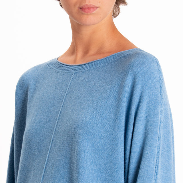 Zeroassoluto-Maglia over riga centrale - jeans
