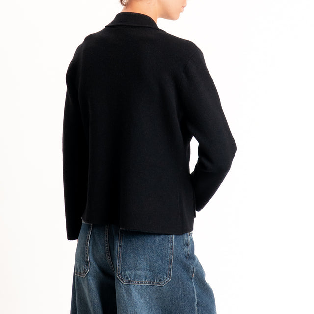 Zeroassoluto-Giacca in maglia con tasche - Nero