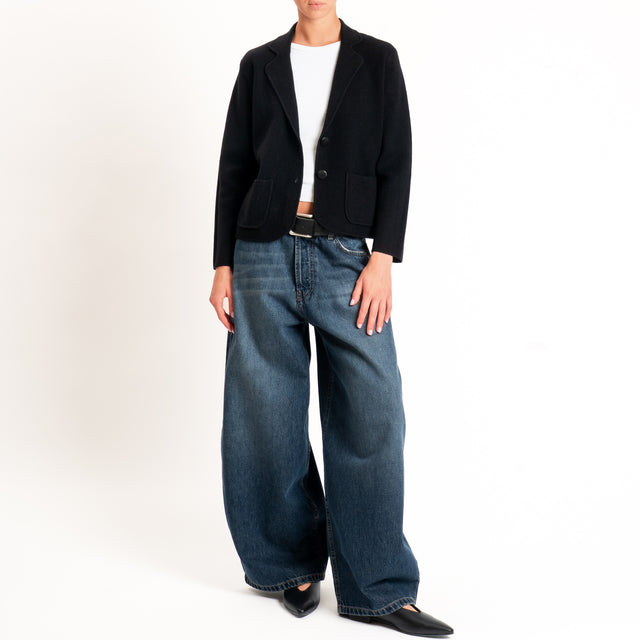 Zeroassoluto-Giacca in maglia con tasche - Nero