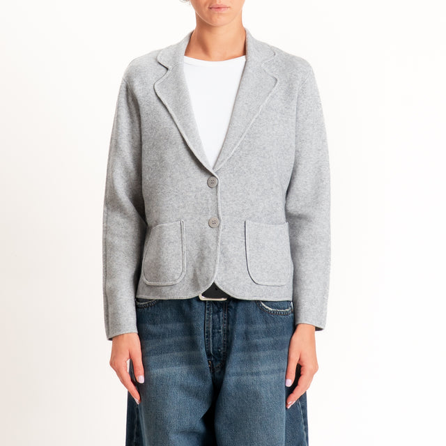 Zeroassoluto-Giacca in maglia con tasche - perla