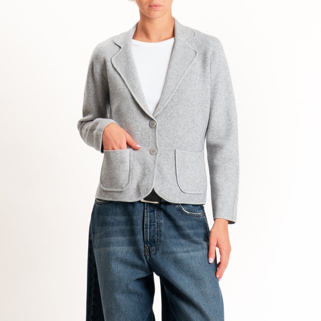 Zeroassoluto-Giacca in maglia con tasche - perla