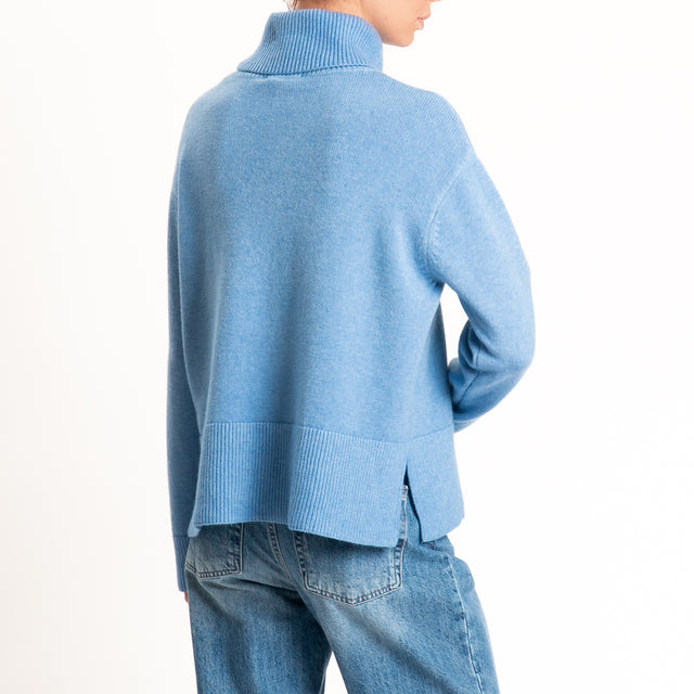 Zeroassoluto-Maglia scatola collo ad anello cannolè - jeans