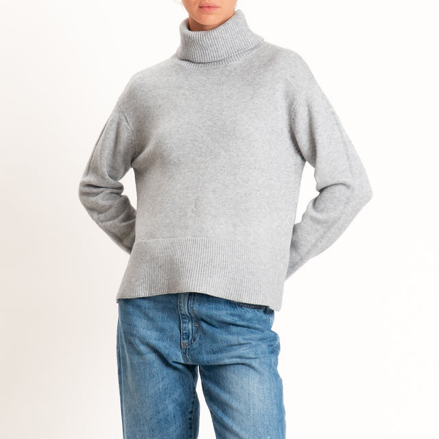 Zeroassoluto-Maglia scatola collo ad anello cannolè - perla
