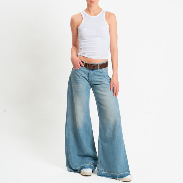 Zeroassoluto-Jeans ALIDA tela slegata light wide leg - denim chiaro