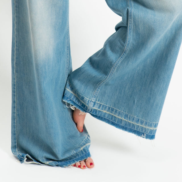 Zeroassoluto-Jeans ALIDA tela slegata light wide leg - denim chiaro