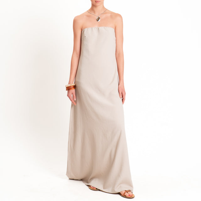 Zeroassoluto-Abito ALINA a fascia misto lino - desert