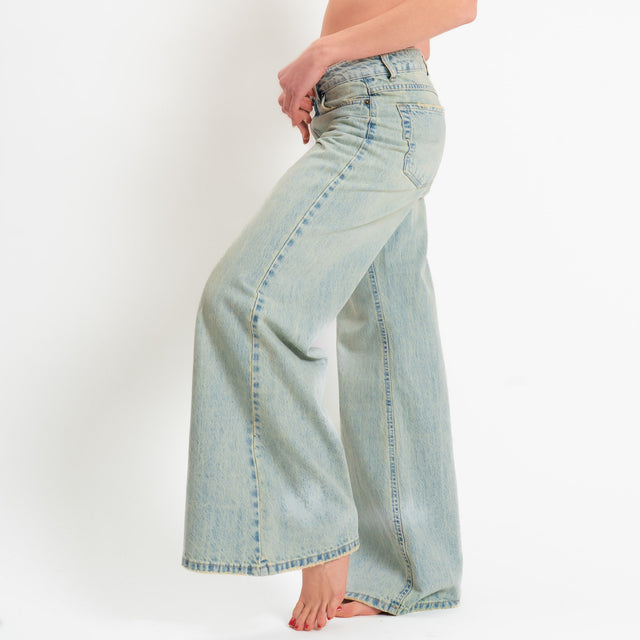 Zeroassoluto-Jeans ANGEL wide leg fit - denim chiaro stone washed