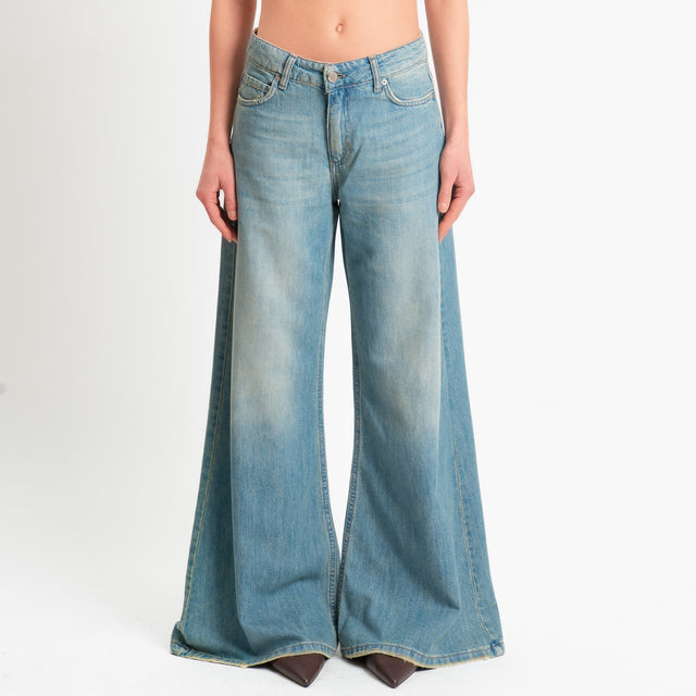 Zeroassoluto-Jeans ANGEL wide leg fit tela slegata - denim stone washed