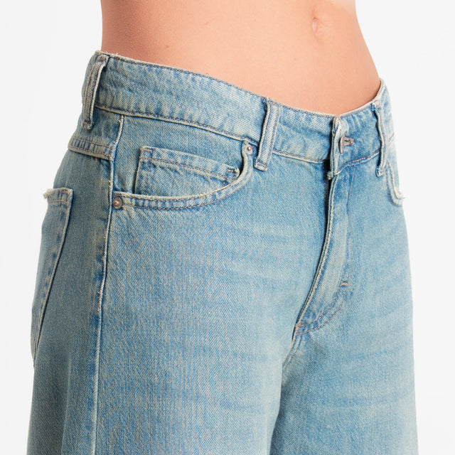 Zeroassoluto-Jeans ANGEL wide leg fit tela slegata - denim stone washed