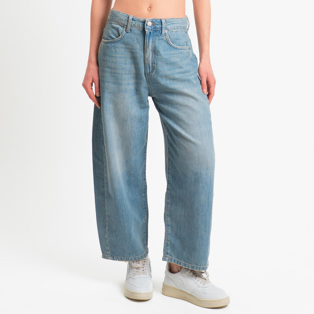 Zeroassoluto-Jeans ANKLE mom fit tela light- denim stone washed