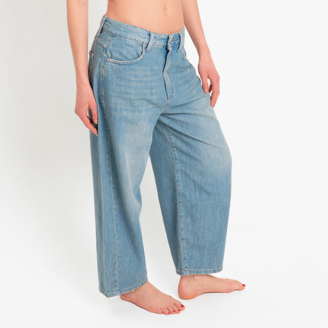 Zeroassoluto-Jeans ANKLE mom fit tela light- denim stone washed