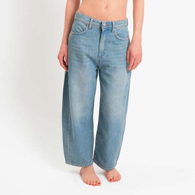 Zeroassoluto-Jeans ANKLE mom fit tela light- denim stone washed