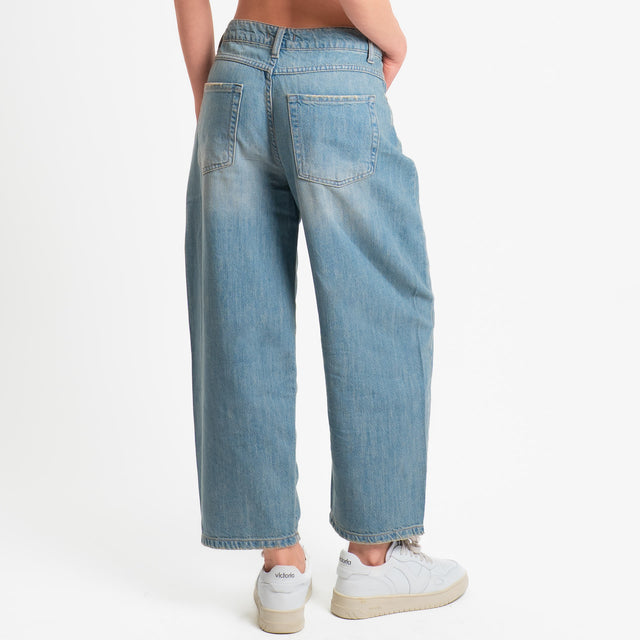 Zeroassoluto-Jeans ANKLE mom fit tela light- denim stone washed