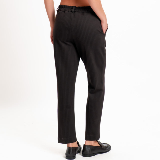 Zeroassoluto-Pantalone BATY gessato punto milano - moro/antracite