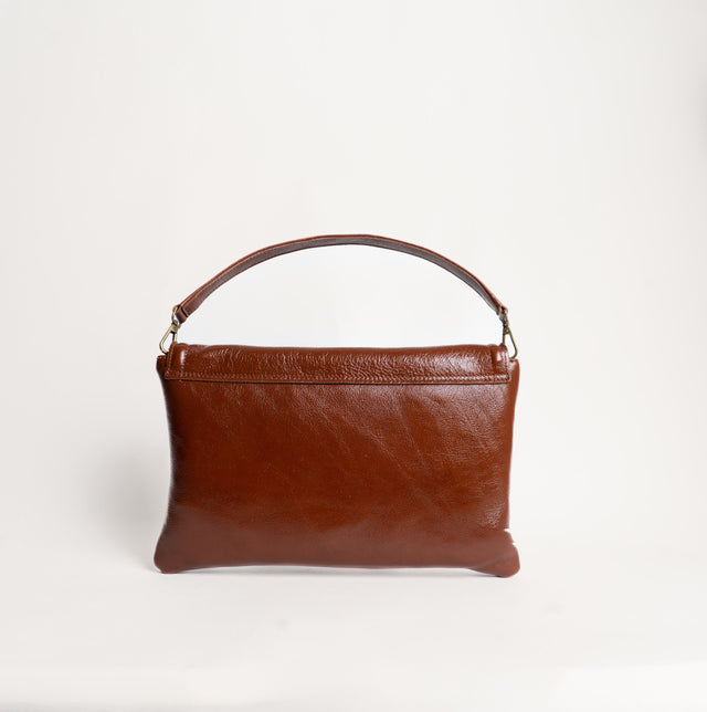 Zeroassoluto-Pochette genuine leather high quality VINTAGE LOOK - cuoio