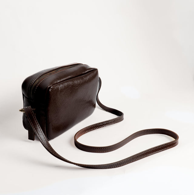 Zeroassoluto-Borsa tracolla genuine leather high quality VINTAGE LOOK - moro