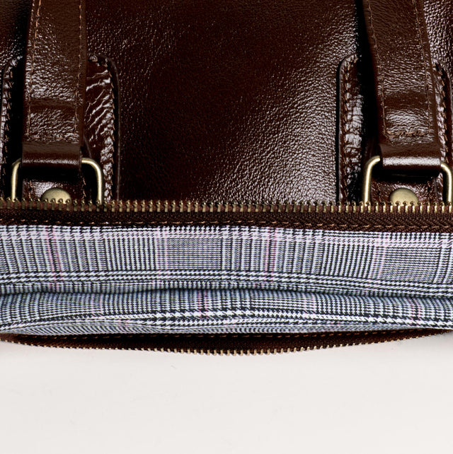 Zeroassoluto-Borsa a mano genuine leather high quality VINTAGE LOOK - moro