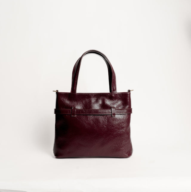 Zeroassoluto-Borsa a mano con fibbia genuine leather high quality VINTAGE LOOK - Bordeaux