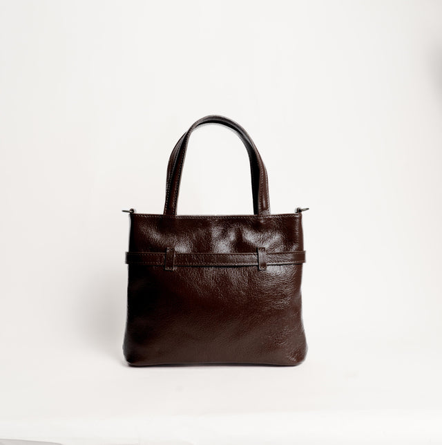 Zeroassoluto-Borsa a mano con fibbia genuine leather high quality VINTAGE LOOK - moro