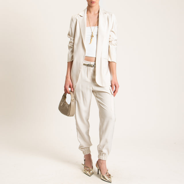 Zeroassoluto-Pantalone BEAUTY cargo - burro