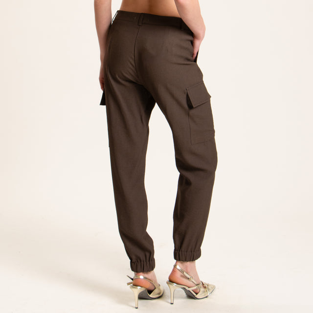 Zeroassoluto-Pantalone BEAUTY cargo - cioccolato