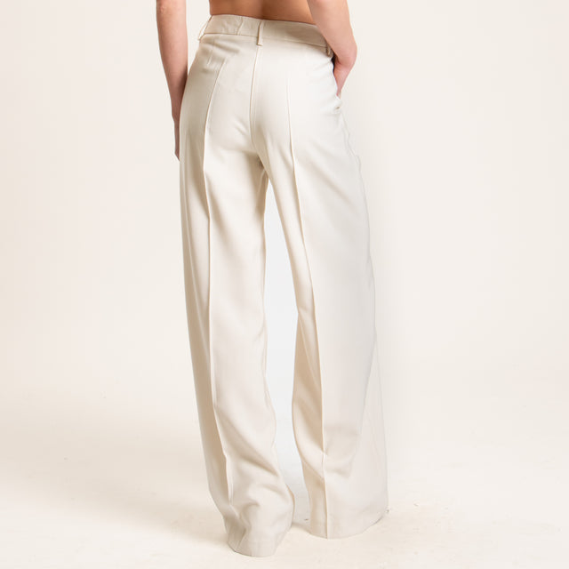 Zeroassoluto-Pantalone BERYL palazzo - burro