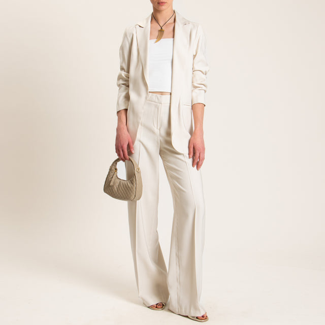 Zeroassoluto-Pantalone BERYL palazzo - burro