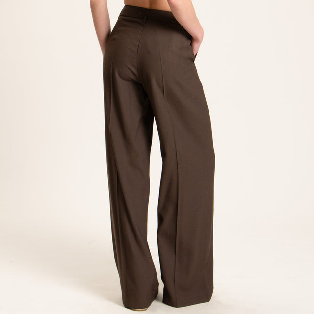 Zeroassoluto-Pantalone BERYL palazzo - cioccolato