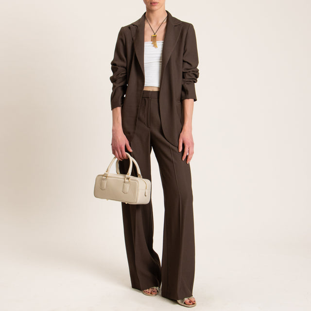 Zeroassoluto-Pantalone BERYL palazzo - cioccolato