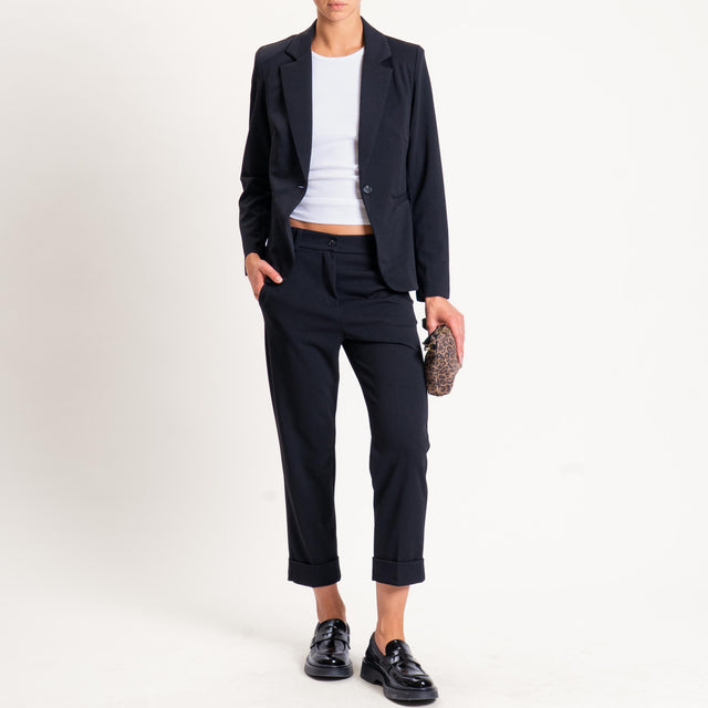 Zeroassoluto-Pantalone BETTY scuba crêpe elasticizzato - nero