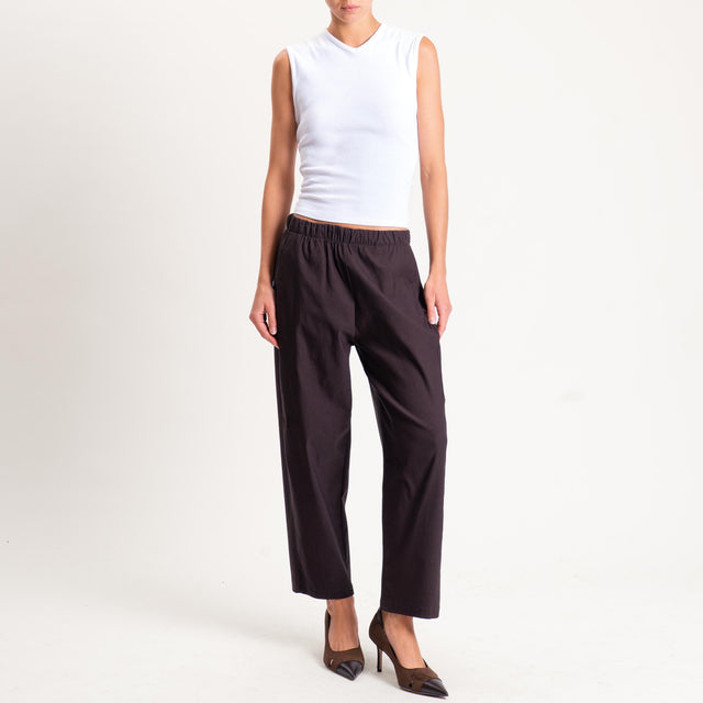 Zeroassoluto-Pantalone BILLY baggy tessuto comfort stretch - moro