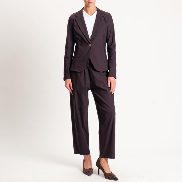 Zeroassoluto-Pantalone BILLY baggy tessuto comfort stretch - moro