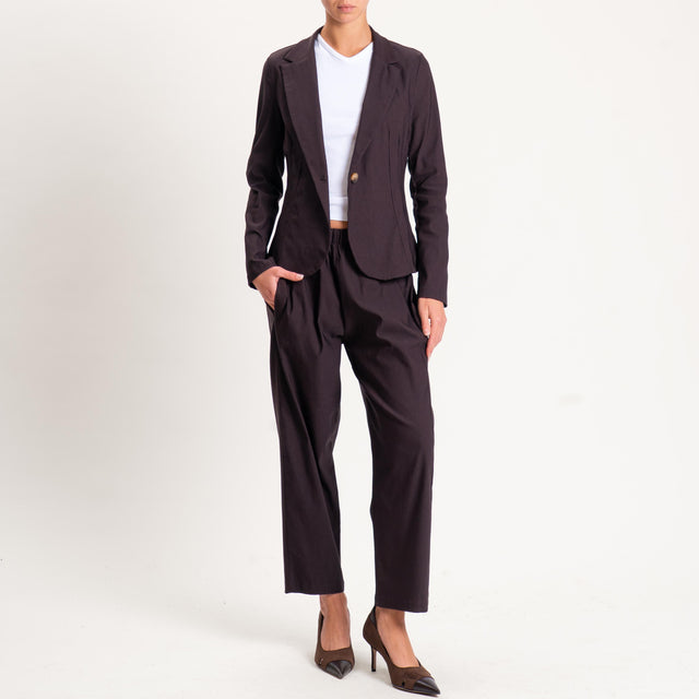 Zeroassoluto-Pantalone BILLY baggy tessuto comfort stretch - moro