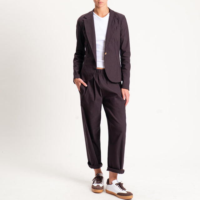 Zeroassoluto-Pantalone BILLY baggy tessuto comfort stretch - moro