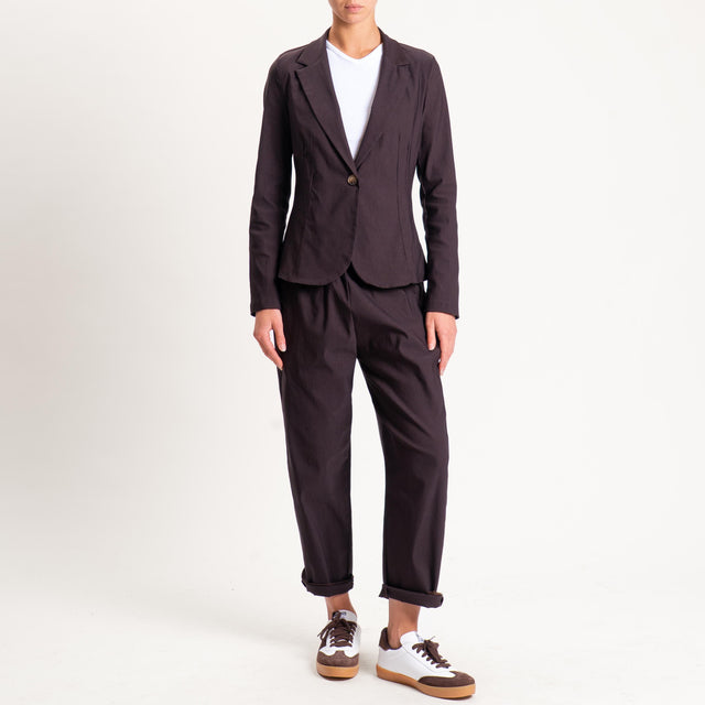 Zeroassoluto-Pantalone BILLY baggy tessuto comfort stretch - moro