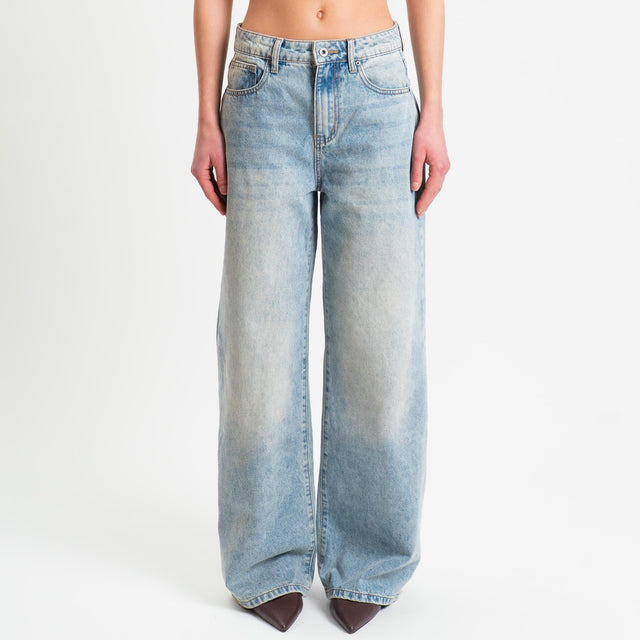 Zeroassoluto- Jeans BOSTON wide leg - denim chiaro