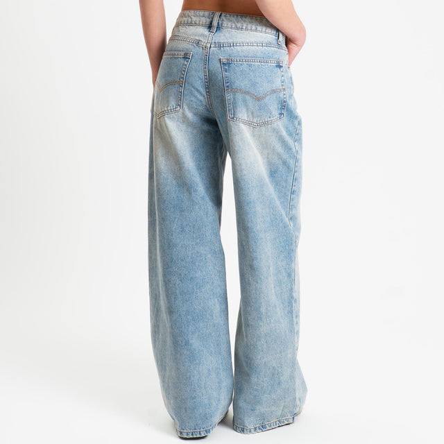Zeroassoluto- Jeans BOSTON wide leg - denim chiaro