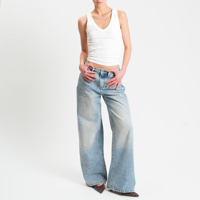 Zeroassoluto- Jeans BOSTON wide leg - denim chiaro