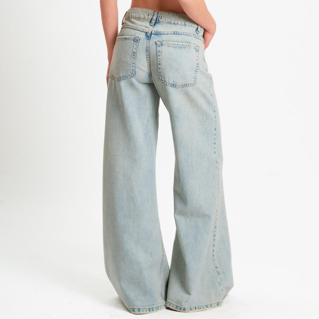 Zeroassoluto-Jeans BRUNA extra wide leg - denim chiaro stone washed