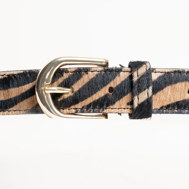 Zeroassoluto-Cintura cavallino zebrato - beige/nero