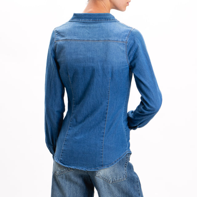 Zeroassoluto-Camicia CAMILLA slim fit tela denim light stretch - denim