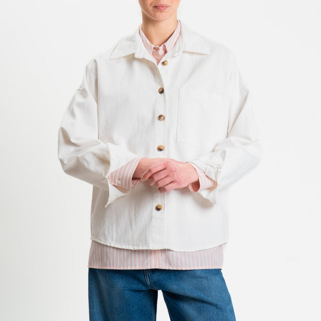Zeroassoluto- Camicia CASSY in cotone drill - off white