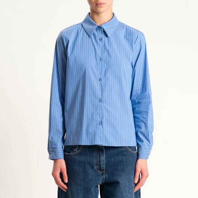 Zeroassoluto-Camicia scatola a righe - azzurro