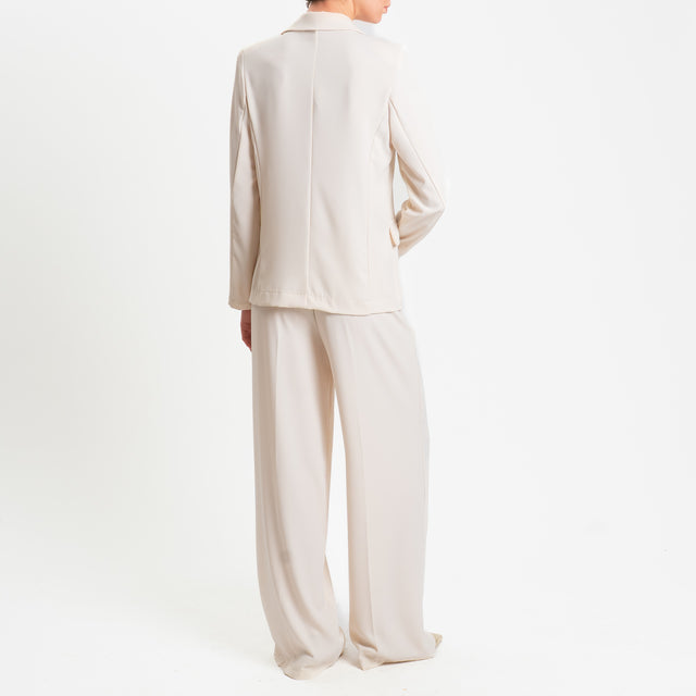 Zeroassoluto-Completo giacca + pantalone tessuto fluido - burro