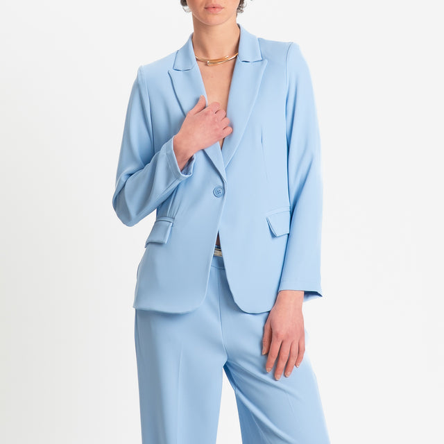 Zeroassoluto-Completo giacca + pantalone tessuto fluido - sky